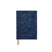 珠友 A5/25K可調式棉麻布書衣 03靛山水紋