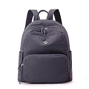 【Sayaka紗彌佳】純色輕量 9口袋收納通勤輕旅後背包 防潑包 媽媽包 -深紫色