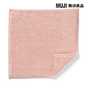 【MUJI 無印良品】棉柔軟毛巾手帕 粉紅