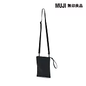【MUJI 無印良品】撥水加工再生聚酯纖維迷你隨身側包 黑色