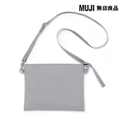 【MUJI 無印良品】撥水加工再生聚酯纖維隨身側包 灰色