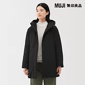 【MUJI 無印良品】女撥水加工羽絨中長版大衣 S 黑色