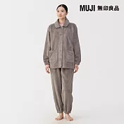 【MUJI 無印良品】女不易產生靜電暖纖毛保暖家居睡衣 S 煙燻棕