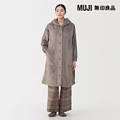 【MUJI 無印良品】女不易產生靜電暖纖毛保暖長版開襟衫 S 煙燻棕