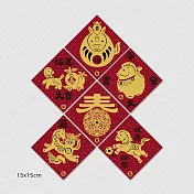 佳墨春聯-黃金喜慶-斗方六入組