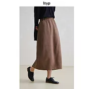 ltyp旅途原品 羊毛混紡花苞半裙 2025年新款文藝廓形半身裙女冬季 M L M 摩卡棕