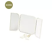 【日本3COINS】旅行化妝神器! 摺疊三面鏡，妝容零死角 白色