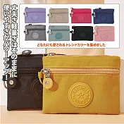 【Sayaka紗彌佳】日本百搭繽紛多色雙拉鍊收納零錢包 -黃色