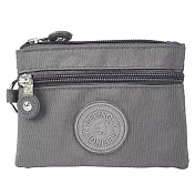 【Sayaka紗彌佳】日本百搭繽紛多色雙拉鍊收納零錢包 -灰色
