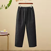 【ACheter】 加絨加厚保暖羊羔毛直筒休閒褲# 126808 M 黑色