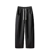 【ACheter】 高腰香蕉褲加絨小個子直筒垂感休閒褲# 126814 M 黑色