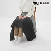 【MUJI 無印良品】附收納口袋3WAY毯/黑色成品尺寸:W80×L130 cm 壓紋縫製加工
