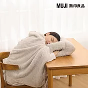 【MUJI 無印良品】保暖毯+枕組合/灰米枕43x43cm/毯80x140cm