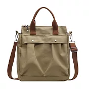 【Sayaka紗彌佳】手提肩背2用包 日本通勤休閒百搭硬挺材質托特包 -淺棕