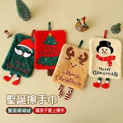 【美好家 Mehome】聖誕擦手巾 掛式吸水絨毛擦手布 棕色聖誕馴鹿