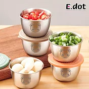 【E.dot】304不銹鋼帶蓋烘焙料理備料盒 (醬料杯/分裝盒) 單入-橘色蓋