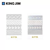 【HITOTOKI】KITTA隨身攜帶和紙膠帶 復刻版 箔押款 / 銀箔 蕾絲