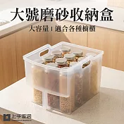 【上手家居】大號磨砂廚房收納盒(置物盒/零食收納盒/櫥櫃收納盒/把手收納盒/斜口收納盒) 透明