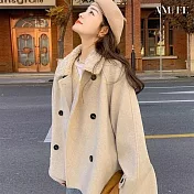 【AMIEE】羊羔絨加厚毛呢外套(KDCQ-767) M 燕麥色