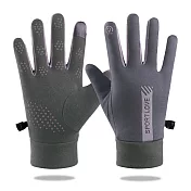 【博客來嚴選】手機觸控防寒刷毛手套 城霧灰(男款)