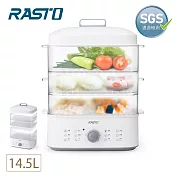 RASTO AP10 健康主義三層多功能分離式美食蒸鍋 白