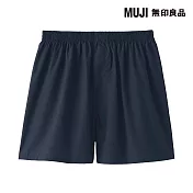 【MUJI 無印良品】男柔滑前開平口褲 S 深藍