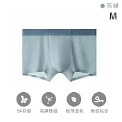 【TANBO】男士內褲 冰絲無痕 柔軟舒適 -灰綠(M)