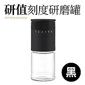 【Quasi】研值6段刻度胡椒研磨罐 黑