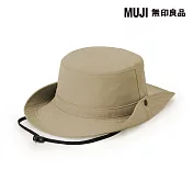【MUJI 無印良品】透氣撥水加工附防水膠條有簷帽56.5-59cm 米色