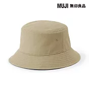【MUJI 無印良品】棉斜紋織平頂有簷帽56.5-59cm 米色
