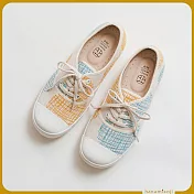 【花見小路】綁帶甜椒日 寬楦 手製鞋 遊樂園 JP23  藍橘