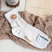 Kankoku韓國 立體毛絨花朵朵襪  * 白色