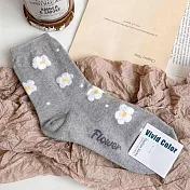 Kankoku韓國 立體毛絨花朵朵襪  * 灰色