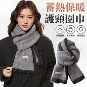 【EZlife】韓系高質感百搭保暖護頸圍巾 灰色