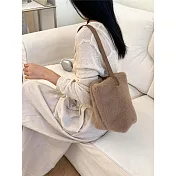 O-ni O-ni秋冬全新品精選優質時尚仿水貂毛腋下大容量高級水桶包(品質保證)(bag-6171)  駝色