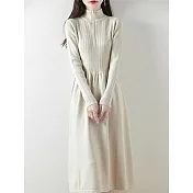 【MsMore】 小香風半開拉鍊針織連身毛衣長洋裝# 127045 FREE 棕色