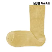 【MUJI 無印良品】女足口柔軟錐形直角襪23-25cm 煙燻黃