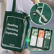 博客來30週年限定- 閱讀袋吊飾組(綠)+書籤