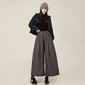 【MsMore】 日韓系鬆弛夾棉加厚氣球褲小個子八分寬褲# 127002 S 灰色