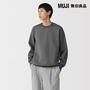 【MUJI 無印良品】男裏毛圓領衫 S 墨灰