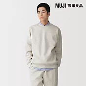 【MUJI 無印良品】男裏毛圓領衫 S 粉米