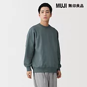 【MUJI 無印良品】男裏毛圓領衫 S 煙燻藍
