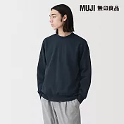 【MUJI 無印良品】男裏毛圓領衫 S 深藍