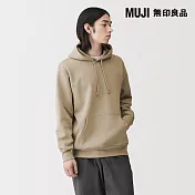 【MUJI 無印良品】男裏毛連帽上衣 S 米色