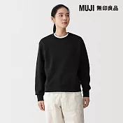 【MUJI 無印良品】女裏毛圓領衫 S 黑色