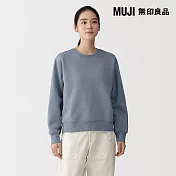 【MUJI 無印良品】女裏毛圓領衫 S 煙燻藍
