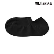 【MUJI 無印良品】女輕薄淺口直角襪23-25cm 黑色