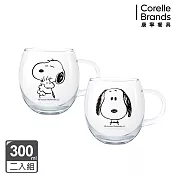 (兩入組)【美國康寧 Pyrex】 復刻黑白耐熱玻璃杯300ml