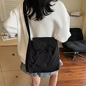 【HandStyle】側背包 日系束口抽繩蓋頭迷你輕量斜背包(49110) _黑色