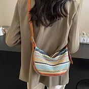 【HandStyle】側背包 時尚馬卡龍色絎縫格紋百搭斜背包(64120) _深棕